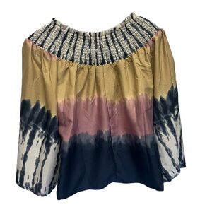 Iky & Me Chunky Lightweight Silky Feeling Tie Dye Blouse Size Medium